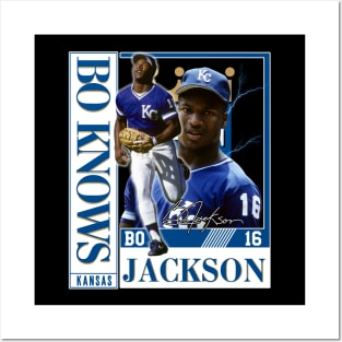 Bo Jackson Bo Knows Signature Vintage Legend Baseball Football Bootleg Rap Graphic Style Posters and Art